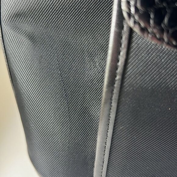 VINTAGE BRIGHTON BLACK NYLON TOTE W/ORGANIZER CAREER‎ FLAP SHOULDER DESIGNER - Picture 12 of 14